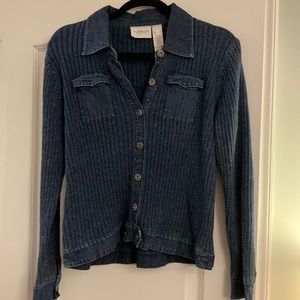 Liz Claiborne Liz wear jeans brand denim and knit sweater/jacket. Size large.